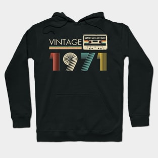 52nd Birthday Vintage 1971 Limited Edition Cassette Tape Hoodie